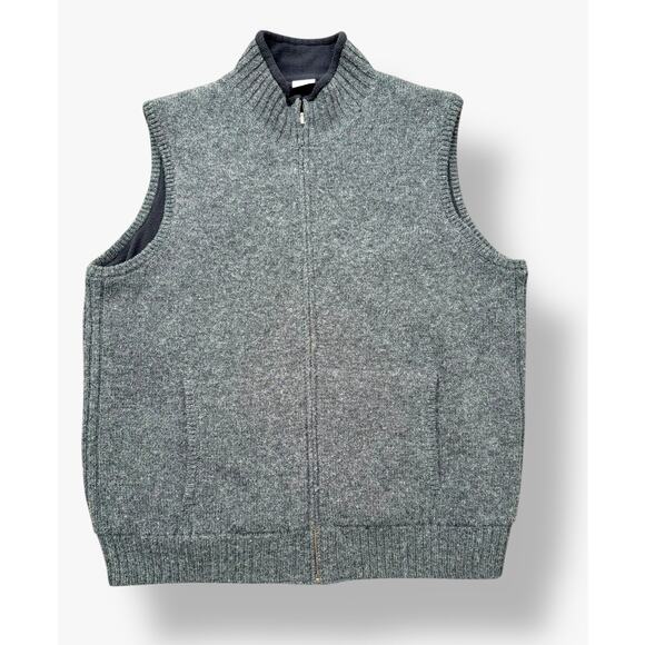 Pendleton Mens 100% Shetland Wool Vest Full Zip Reversible Size Large